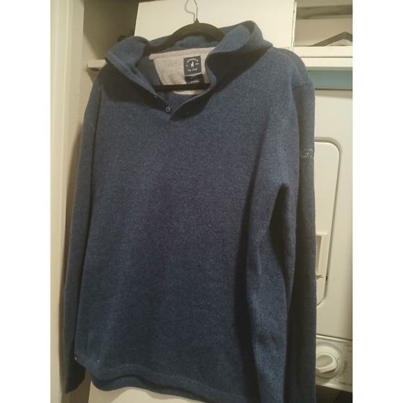 Johnnie O Other - Johnnie O Dearborn 100% Cashmere Hoodie Hooded Sweater Mens M Blue Logo